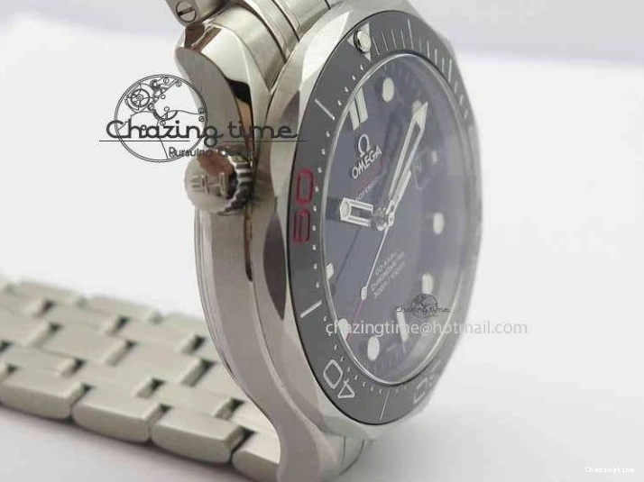 0123 Seamaster 300M 007 SS MK 1:1 Best Edition Black 007 Dial Ceramic Bezel On SS Bracelet A EasyCare 8178
